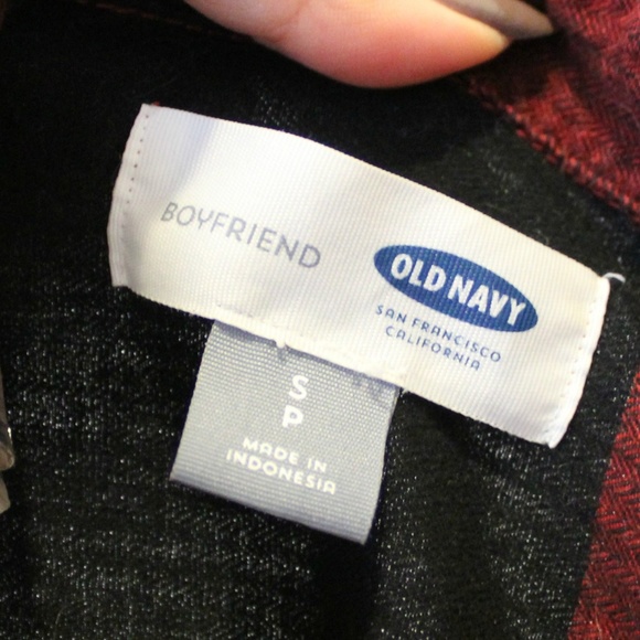 Old Navy Red Black Plaid Button Up Flannel Top S - Picture 3 of 3